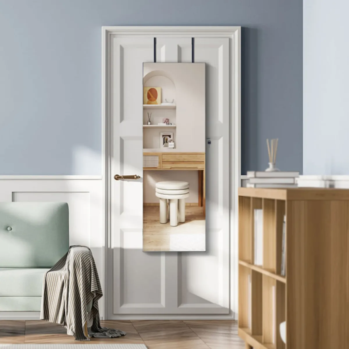 Sy Kessler Sales Mirrored Jewelry Cabinet Organizer