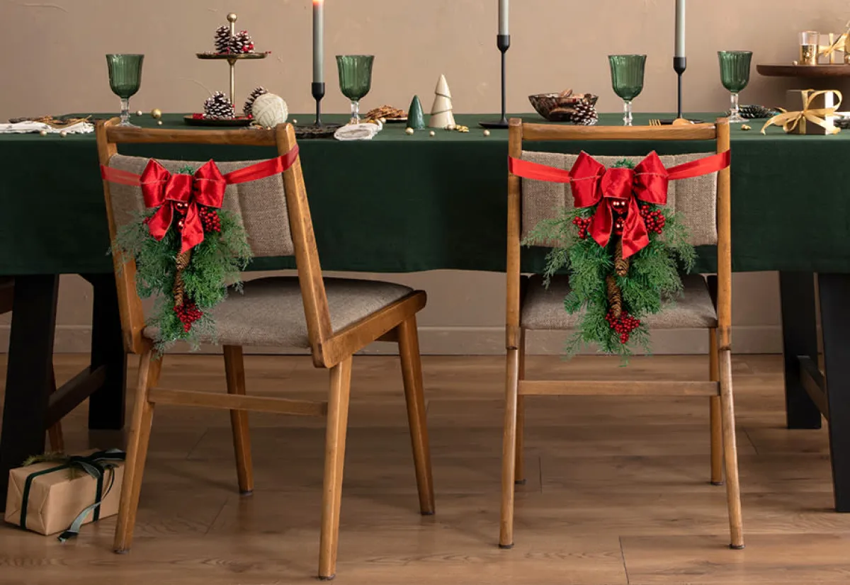 Gordon Companies Inc Mixed Cedar and Pine Christmas Chair Back Swags (Set of 2)