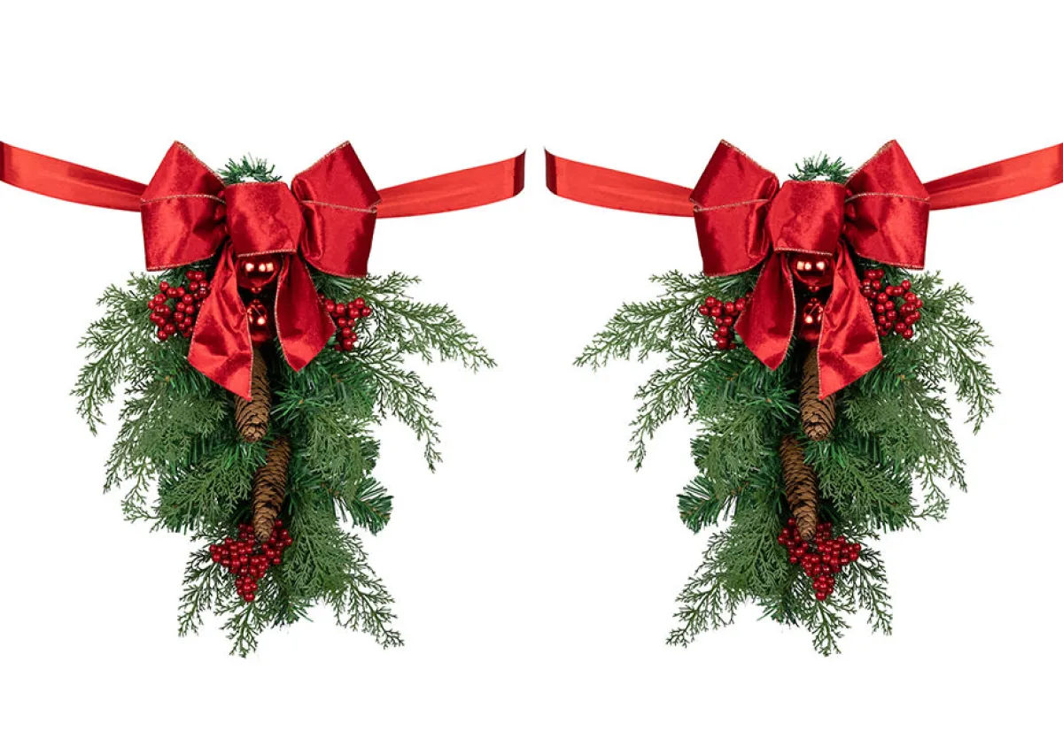 Gordon Companies Inc Mixed Cedar and Pine Christmas Chair Back Swags (Set of 2)