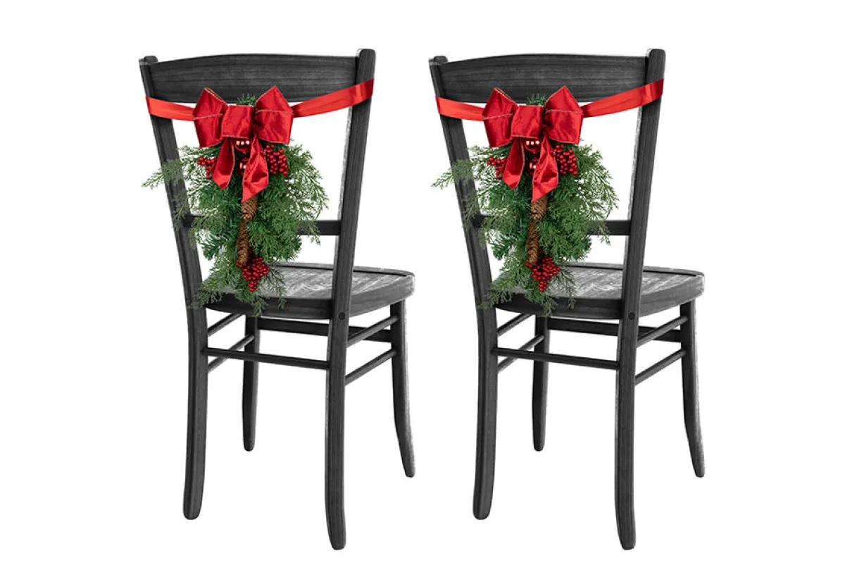 Gordon Companies Inc Mixed Cedar and Pine Christmas Chair Back Swags (Set of 2)
