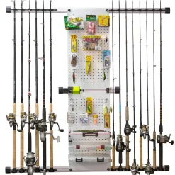 ReelSonar Inc Modular 14 Fishing Rod Rack and Tackle Organizer