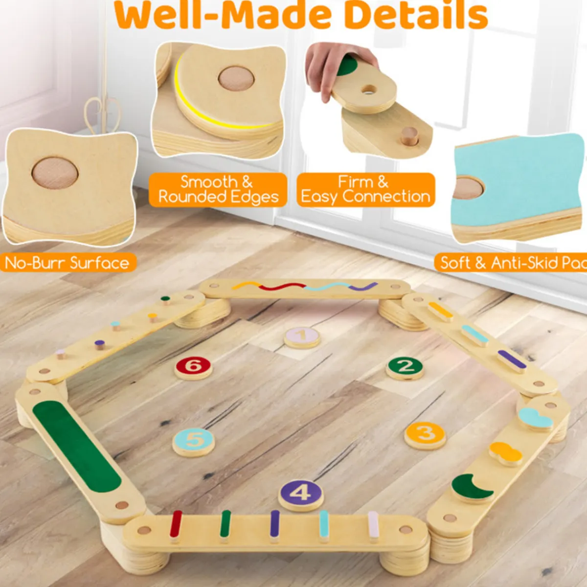 GoPlus (Costway) Montessori Balance Beam Set with Stepping Stones