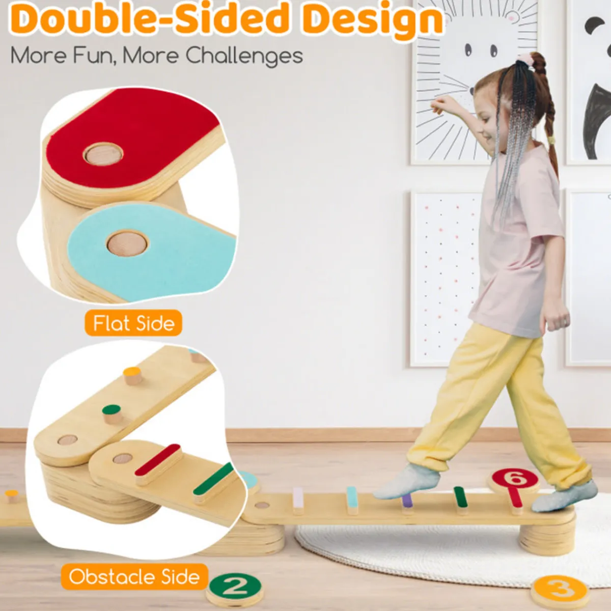 GoPlus (Costway) Montessori Balance Beam Set with Stepping Stones