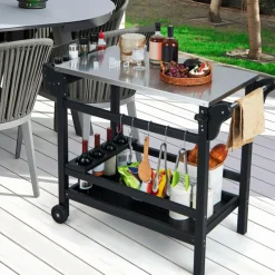 E. Mishan u0026 Sons/Emson Movable Outdoor Food Prep Cart