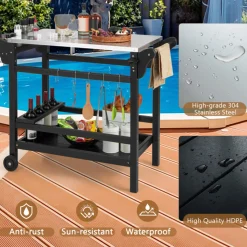 E. Mishan u0026 Sons/Emson Movable Outdoor Food Prep Cart