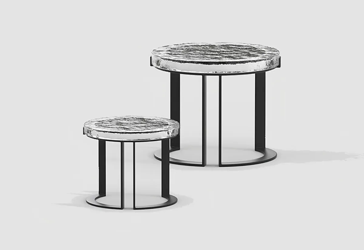 EP DESIGN LAB Outdoor Solar Powered LED Garden Table (Set of 2)
