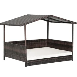 GoPlus (Costway) Outdoor Wicker Dog House with Weatherproof Roof