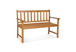 GoPlus (Costway) 2-Person Outdoor Acacia Wood Bench with Backrest