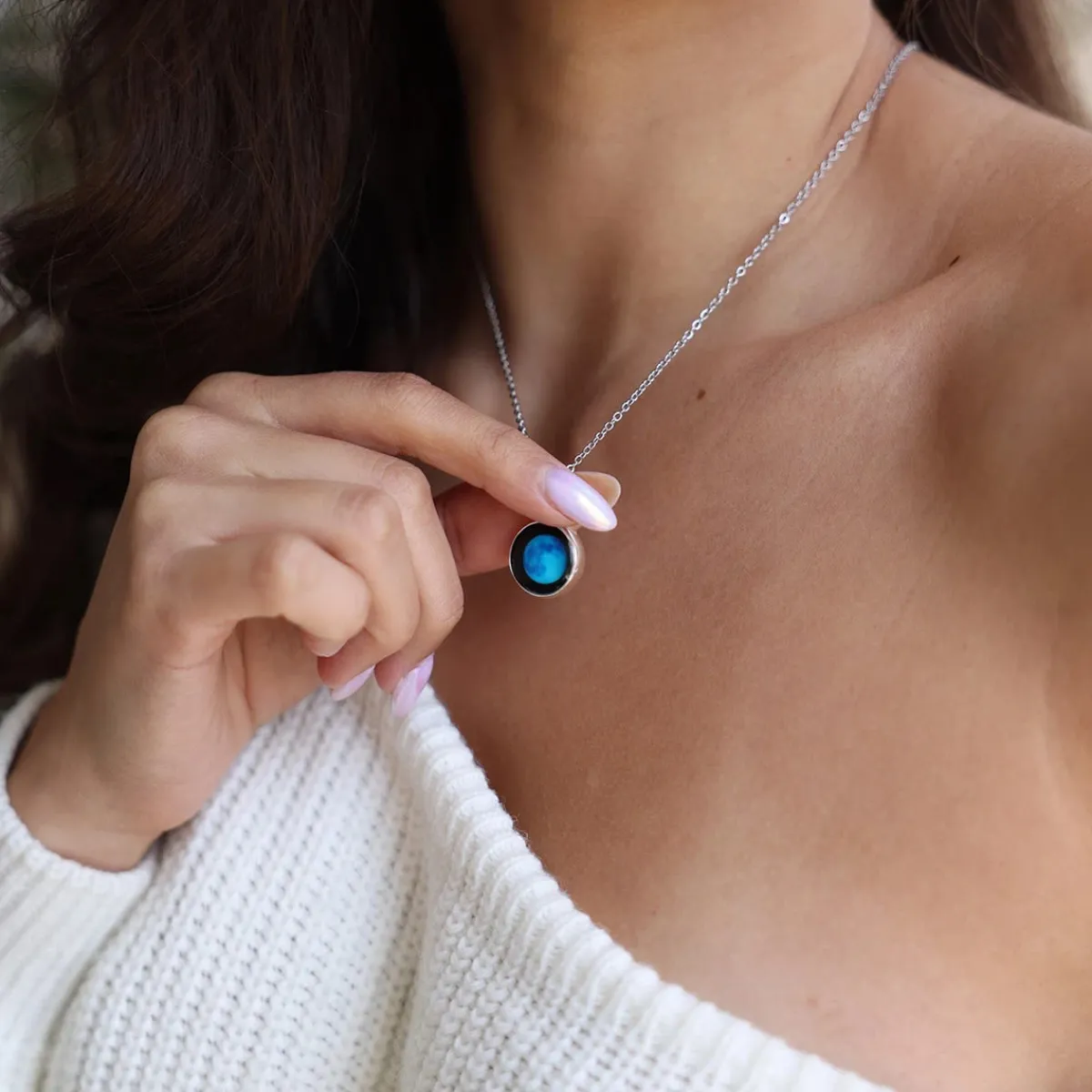 Moonglow LLC Personalized Choose Your Moon Phase Charmed Simplicity Necklace