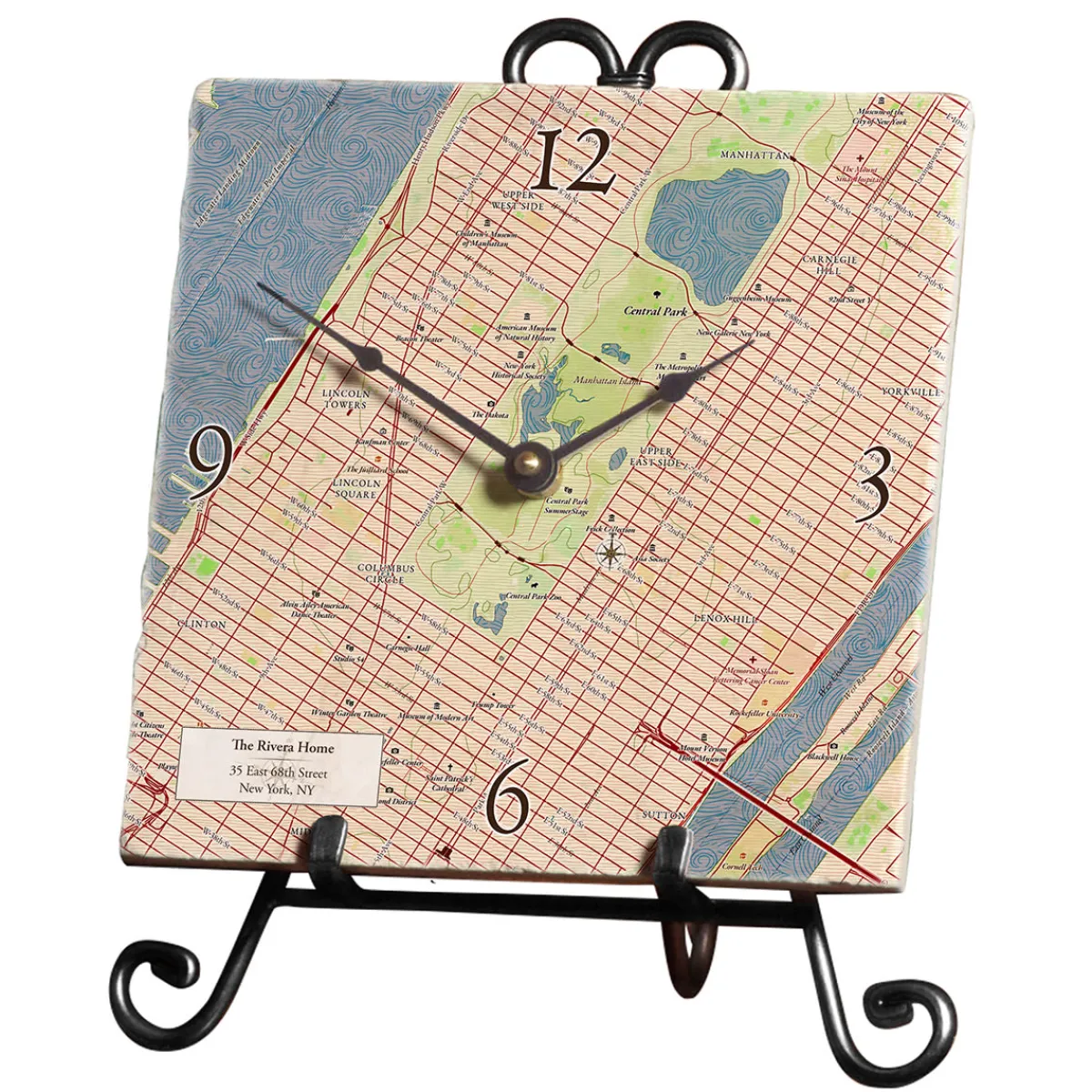 ScreenCraft Tileworks LLC Personalized Marble Map Clock