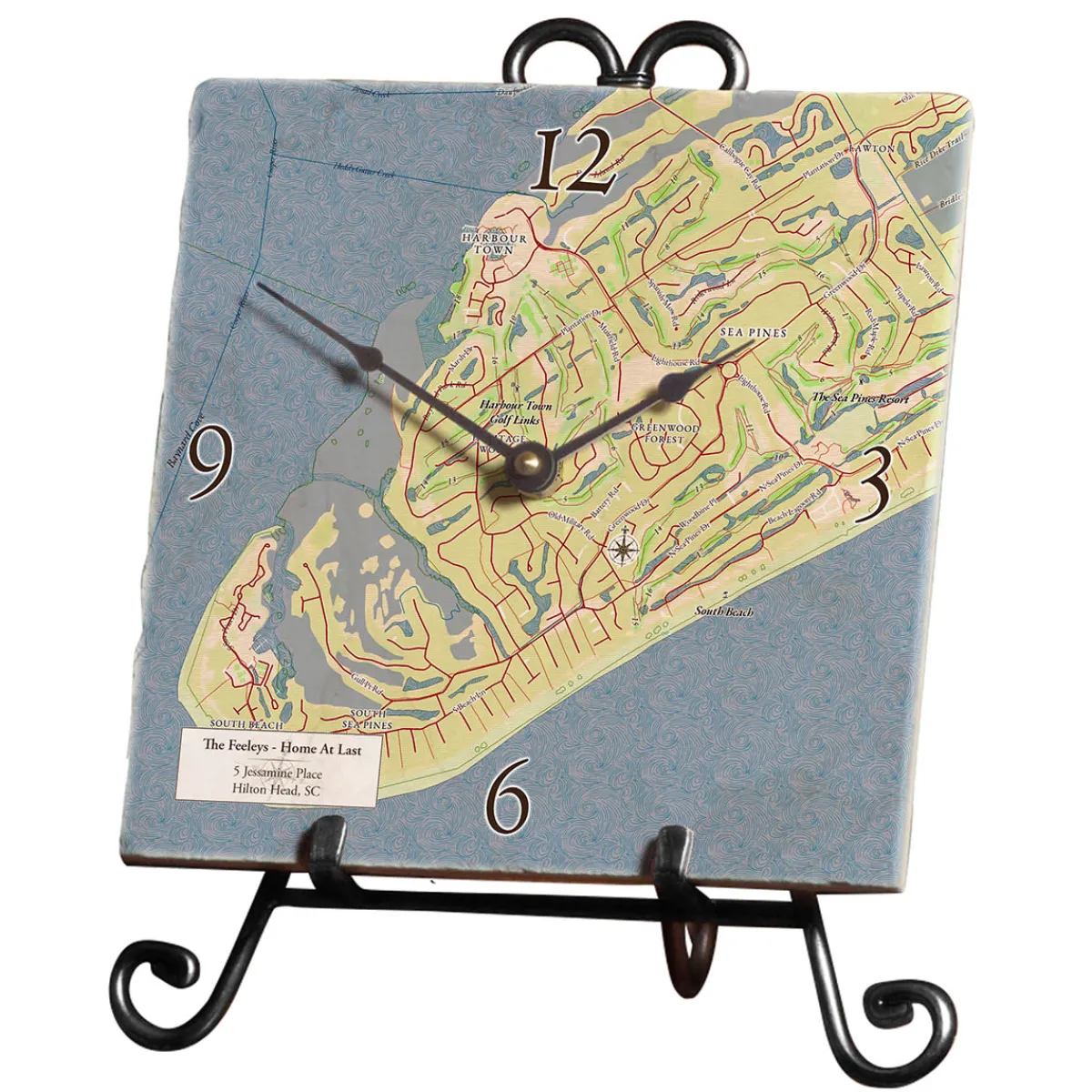 ScreenCraft Tileworks LLC Personalized Marble Map Clock