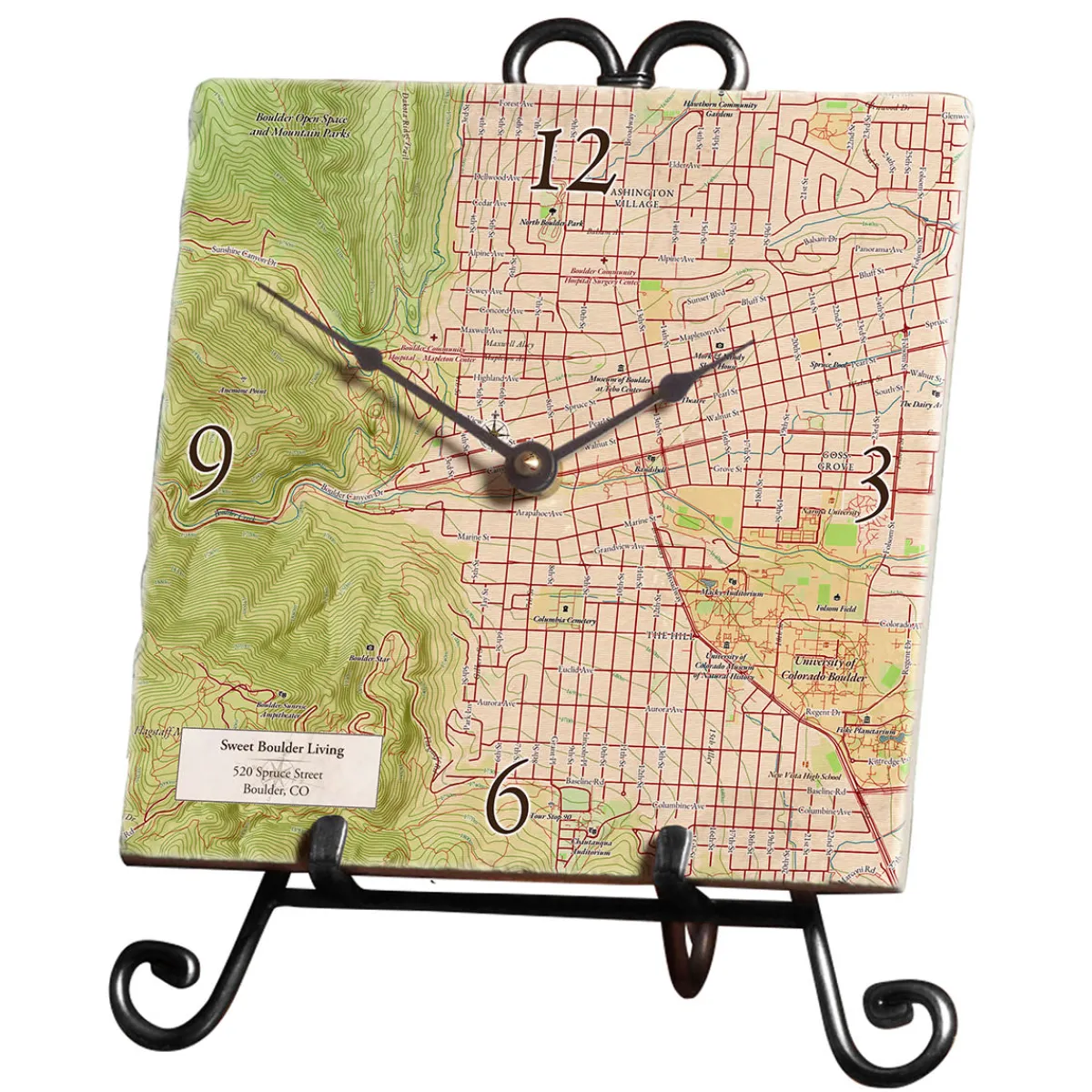 ScreenCraft Tileworks LLC Personalized Marble Map Clock