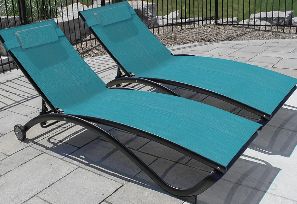 GoPlus (Costway) 2-Piece Glendale Pool Lounger with Wheels