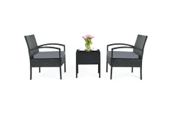 Sharper Image 3-Piece Outdoor Rattan Patio Conversation Set