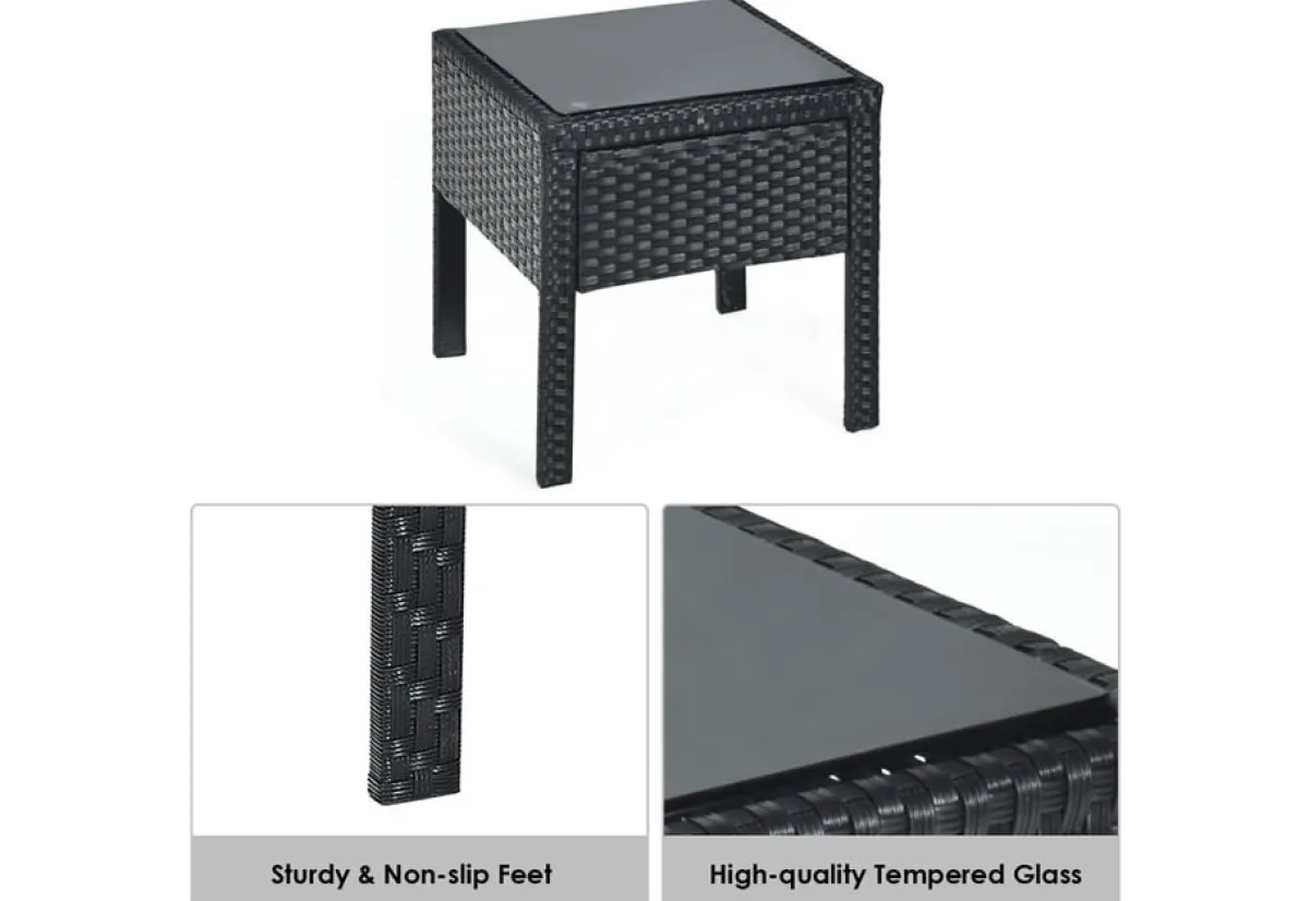 Sharper Image 3-Piece Outdoor Rattan Patio Conversation Set