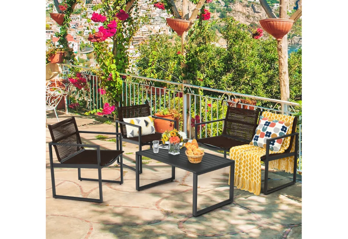 GoPlus (Costway) 4-Piece Patio Set with Loveseat