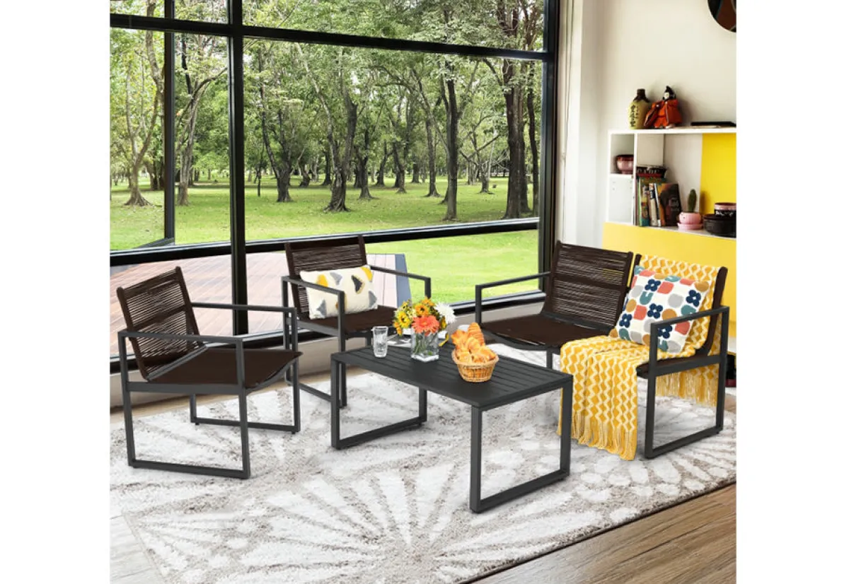 GoPlus (Costway) 4-Piece Patio Set with Loveseat