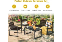 GoPlus (Costway) 4-Piece Patio Set with Loveseat
