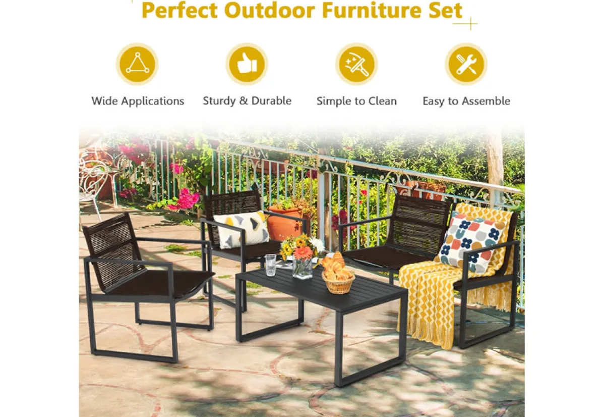 GoPlus (Costway) 4-Piece Patio Set with Loveseat