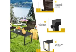GoPlus (Costway) 4-Piece Patio Set with Loveseat