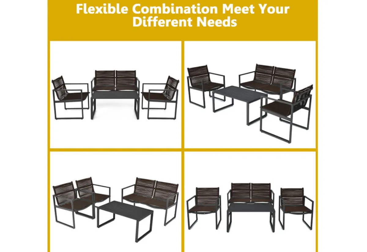 GoPlus (Costway) 4-Piece Patio Set with Loveseat