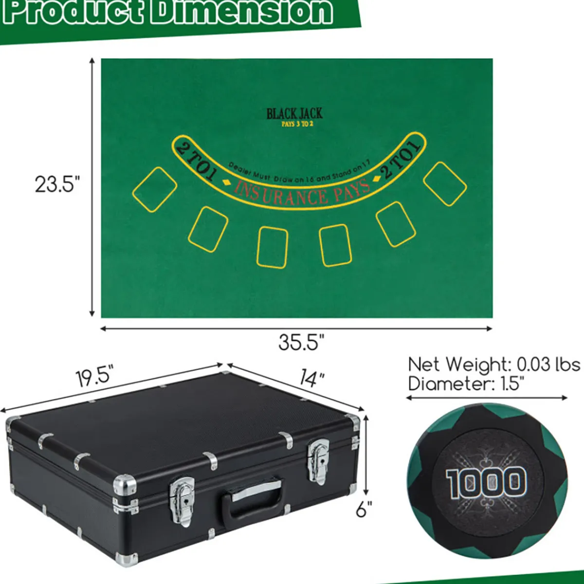 GoPlus (Costway) 600-Piece Poker Chip and Game Set