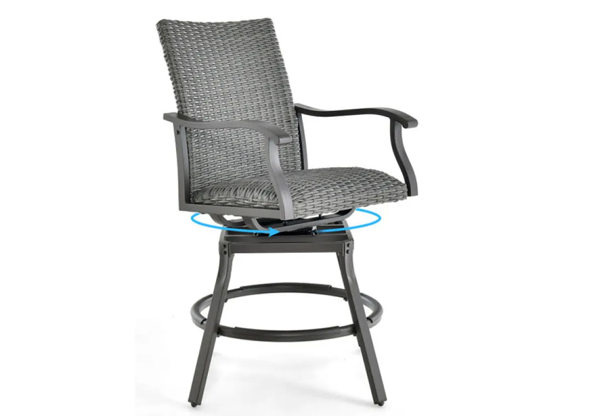 GoPlus (Costway) 3-Piece Swivel Bar Set with 4D Air Fiber Cushions