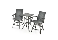GoPlus (Costway) 3-Piece Swivel Bar Set with 4D Air Fiber Cushions