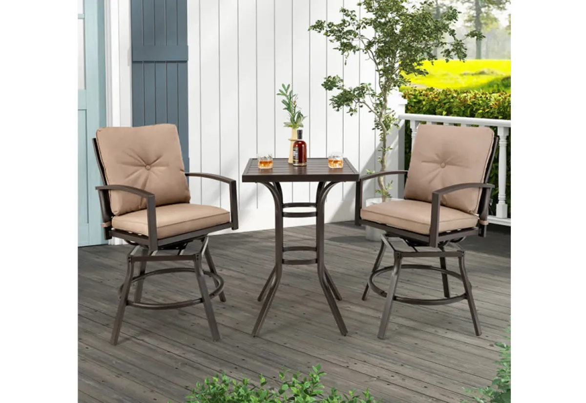 GoPlus (Costway) 3-Piece Swivel Bar Table Set
