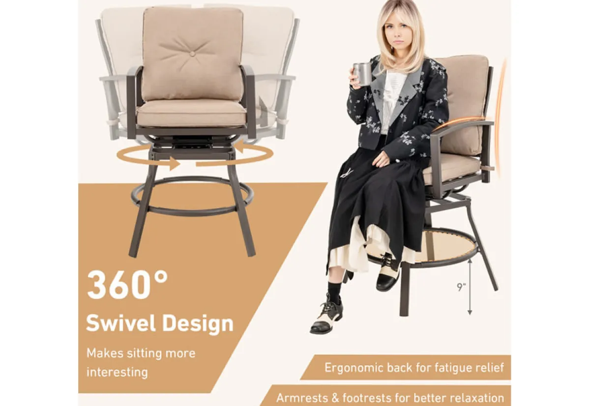 GoPlus (Costway) 3-Piece Swivel Bar Table Set