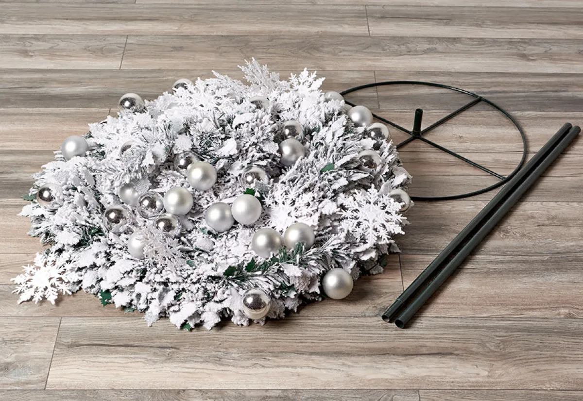Sharper Image Pop-Up 6 Ft. White Flocked Christmas Tree