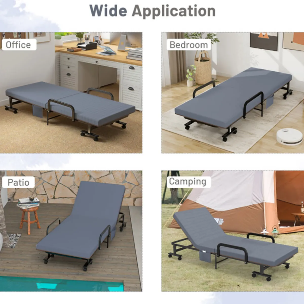 GoPlus (Costway) Portable Adjustable Guest Single Bed Twin Mattress