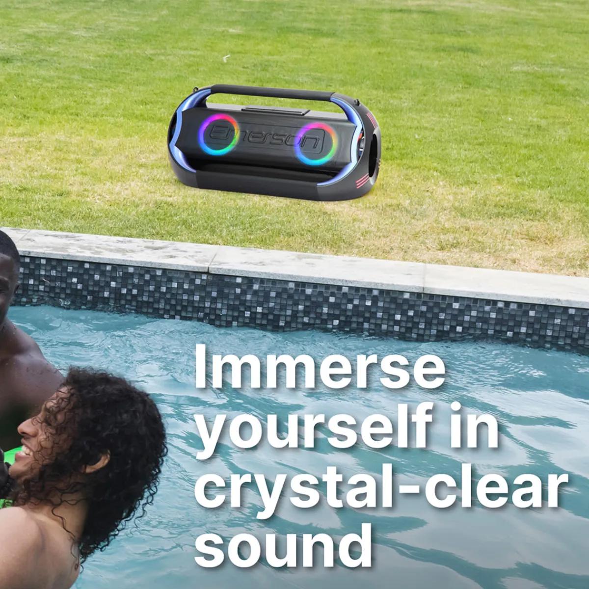 Sharper Image Portable Bluetooth LED Party Speaker