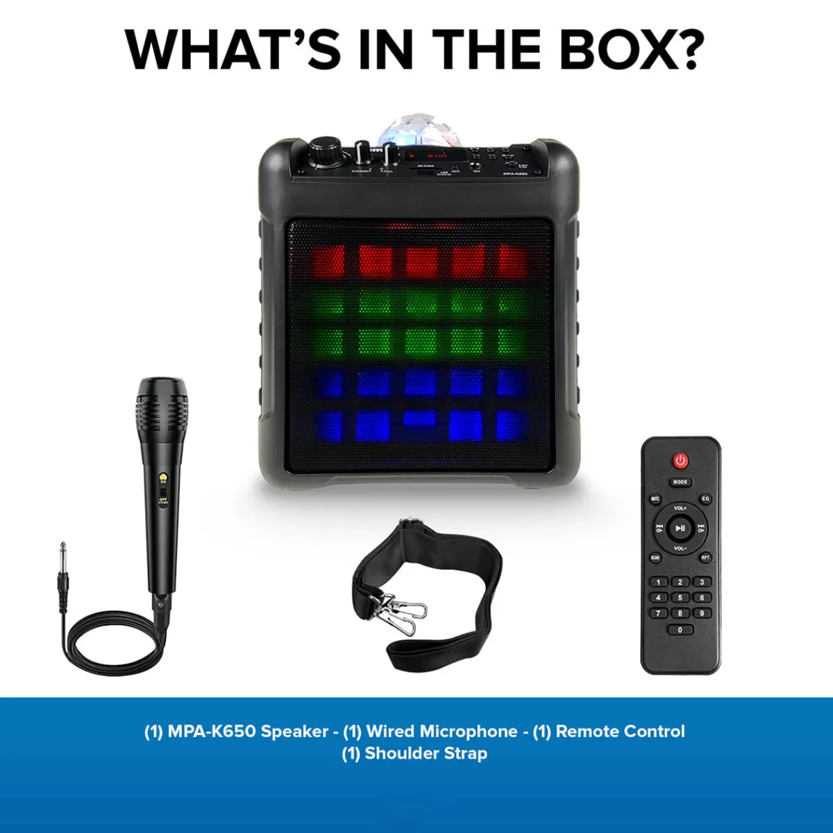 Innovative Concepts u0026 Design dba Gemini Sound Portable Karaoke Party Speaker with LED Lights