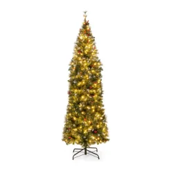 Village Lighting Company Pre-Lit Artificial Hinged Pencil Christmas Tree