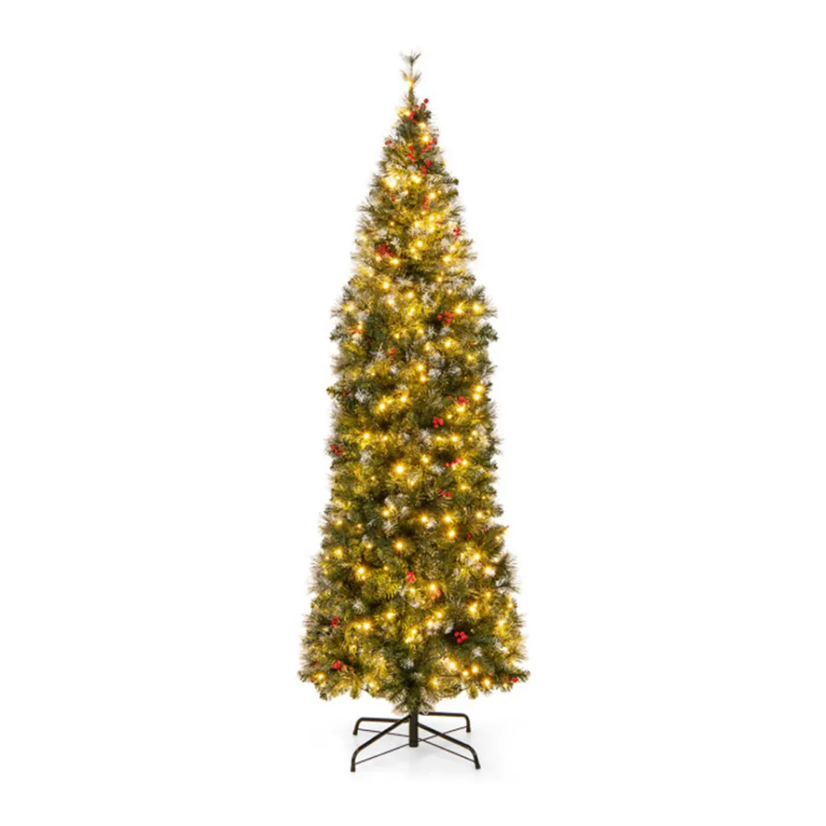 Village Lighting Company Pre-Lit Artificial Hinged Pencil Christmas Tree