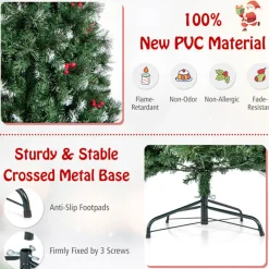 Village Lighting Company Pre-Lit Artificial Hinged Pencil Christmas Tree