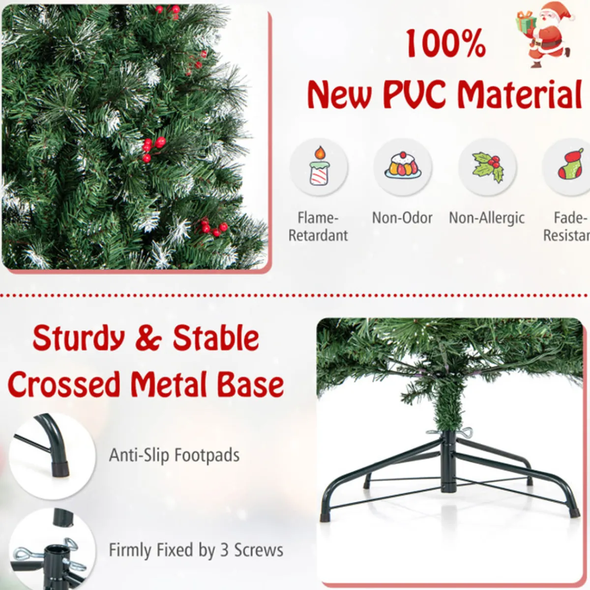 Village Lighting Company Pre-Lit Artificial Hinged Pencil Christmas Tree