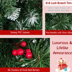 Village Lighting Company Pre-Lit Artificial Hinged Pencil Christmas Tree