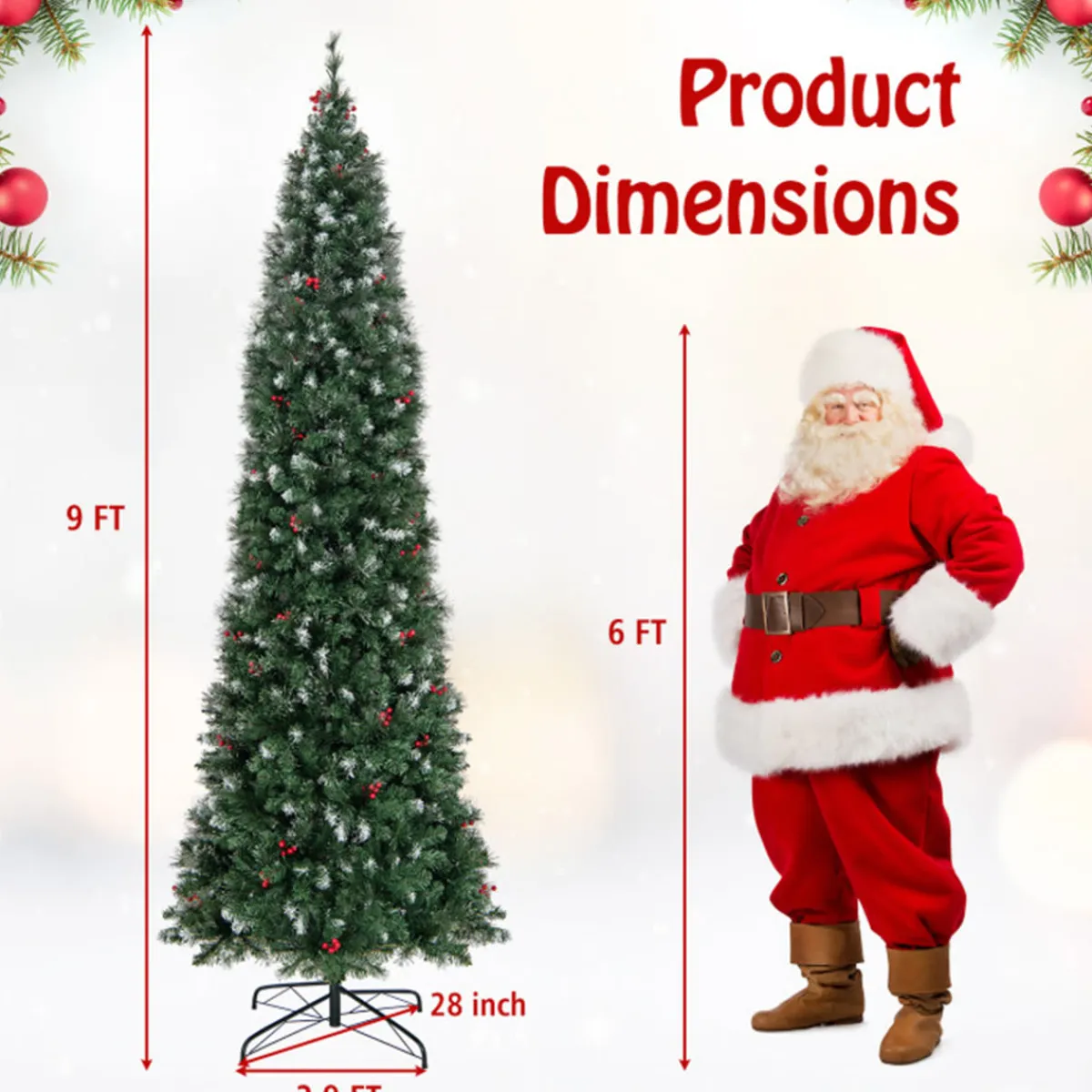Village Lighting Company Pre-Lit Artificial Hinged Pencil Christmas Tree