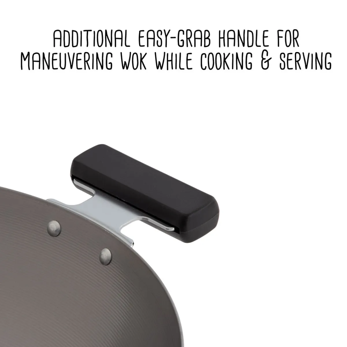 Livwell Brands LLC Professional 14-inch Carbon Steel Flat Bottom Wok