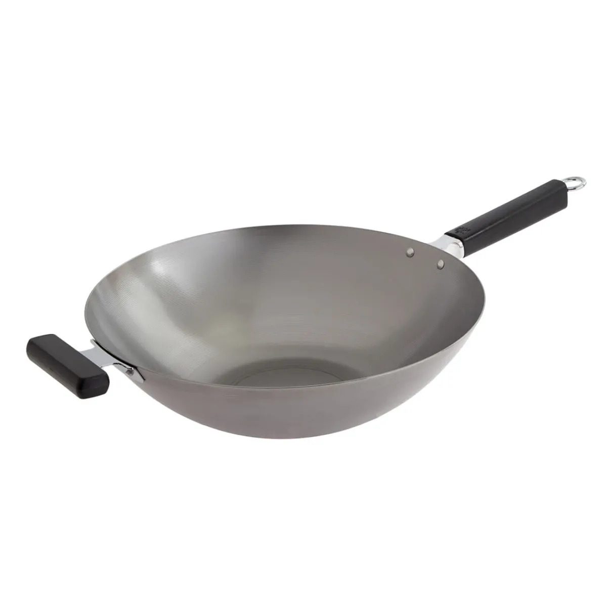 Livwell Brands LLC Professional 14-inch Carbon Steel Flat Bottom Wok