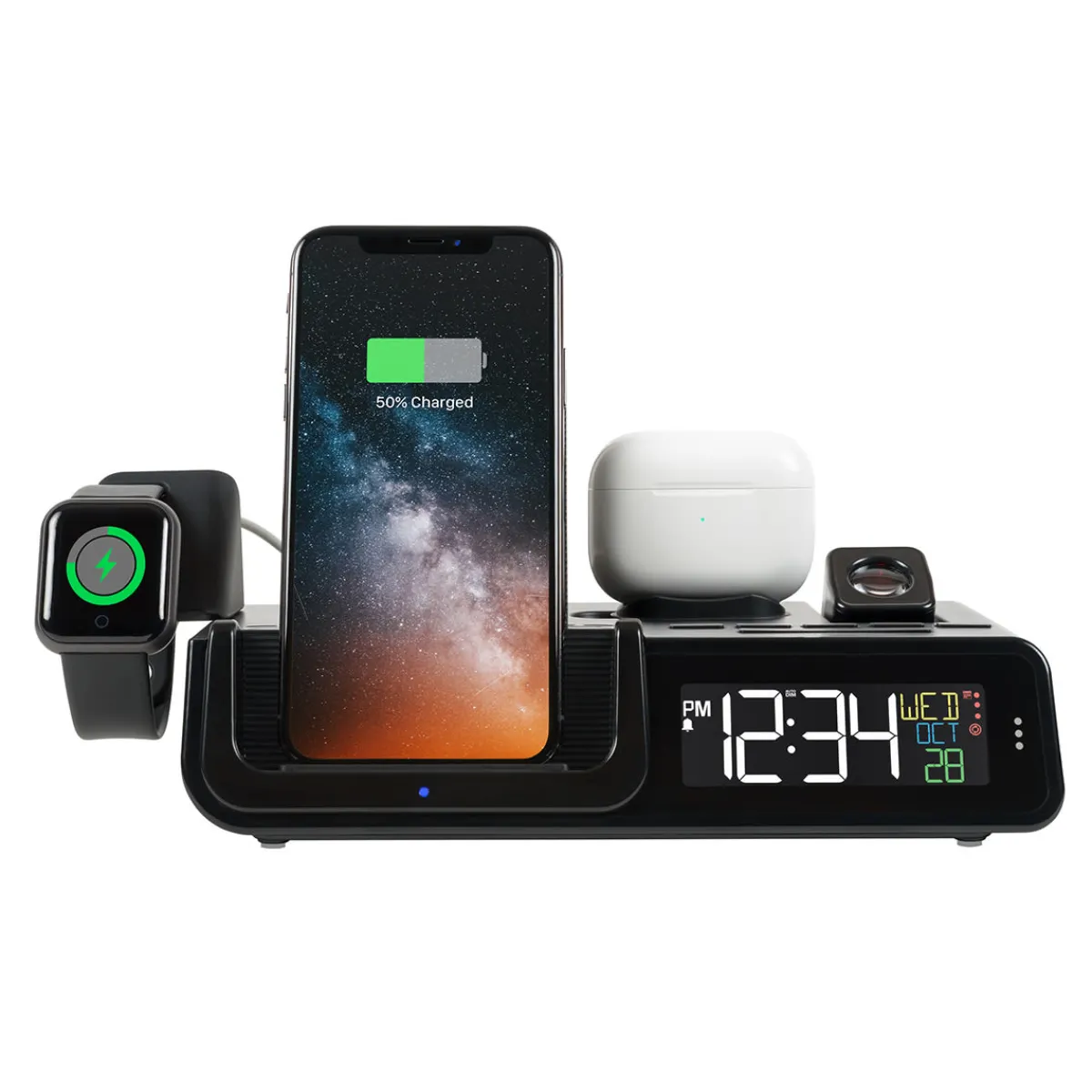 LaCrosse Technology, Ltd. Projection Alarm Clock with Wireless Charging Station