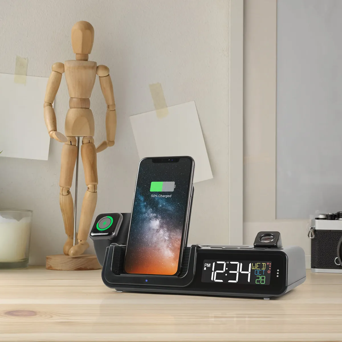 LaCrosse Technology, Ltd. Projection Alarm Clock with Wireless Charging Station