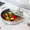 MI - Uutensil Ltd 5-Quart Stainless Hybrid Nonstick Saute Pan with Lid