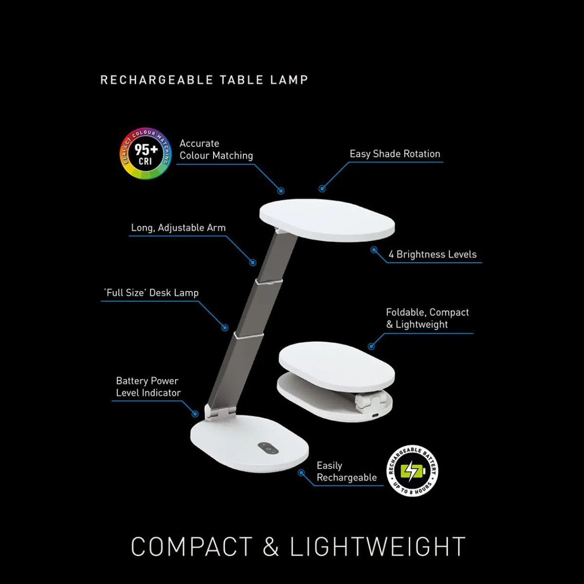 The Daylight Company, LLC Rechargeable LED Tabletop Lamp