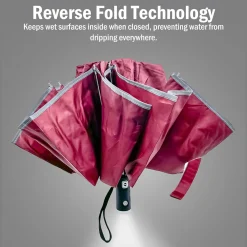 Flipo Group, Inc. Reverse Folding Compact Umbrella with Flashlight