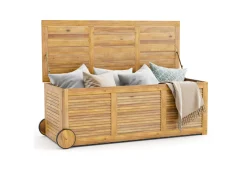 GoPlus (Costway) Rolling Patio Wooden Deck Box