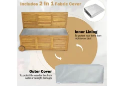 GoPlus (Costway) Rolling Patio Wooden Deck Box
