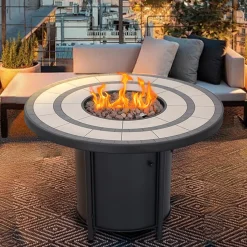 Shinerich International Inc Round Propane Gas Fire Pit Table